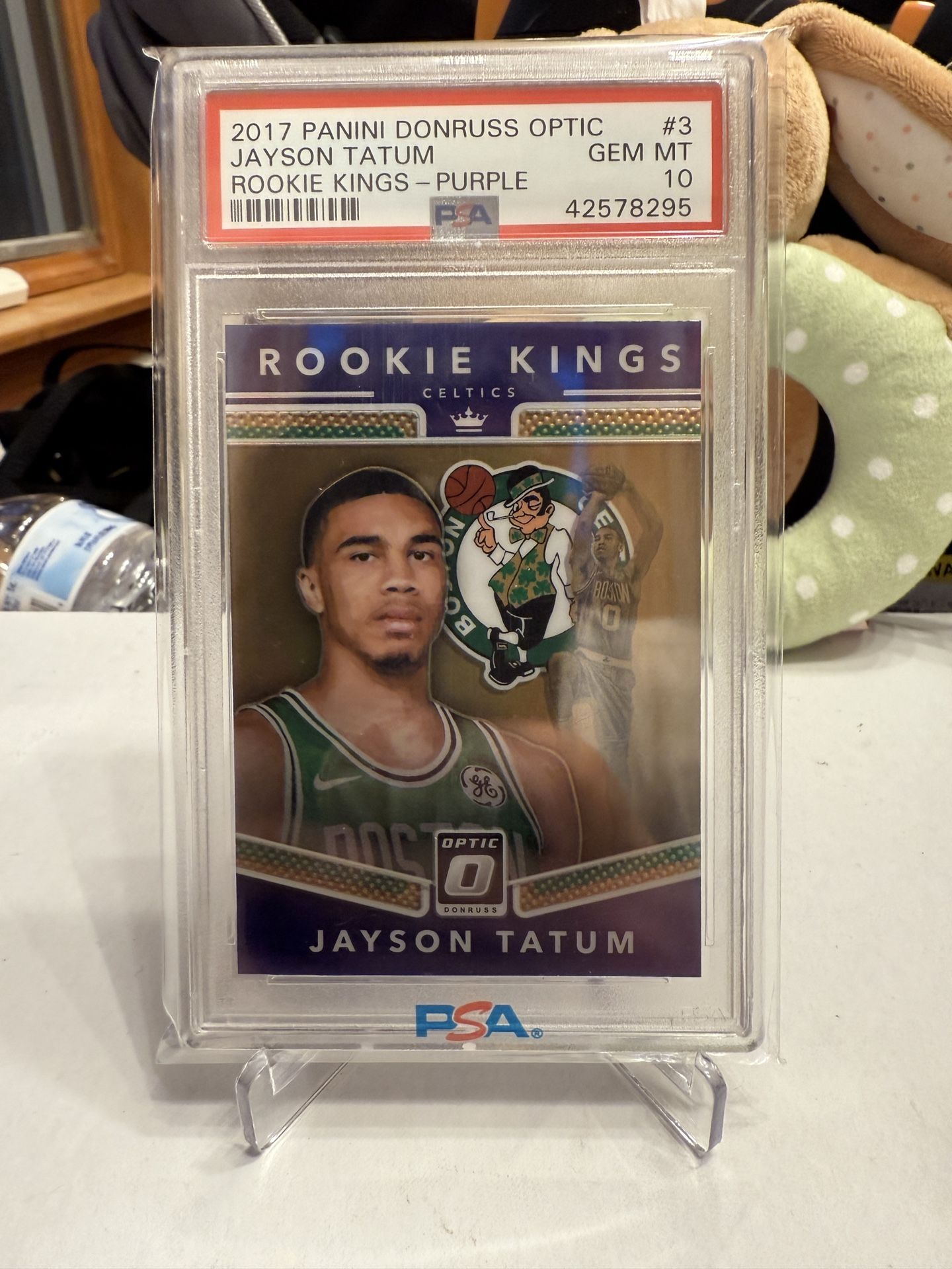 2017-18 Donruss Optic - Rookie Kings Jayson Tatum #3 Purple Prizm (RC) Psa 10