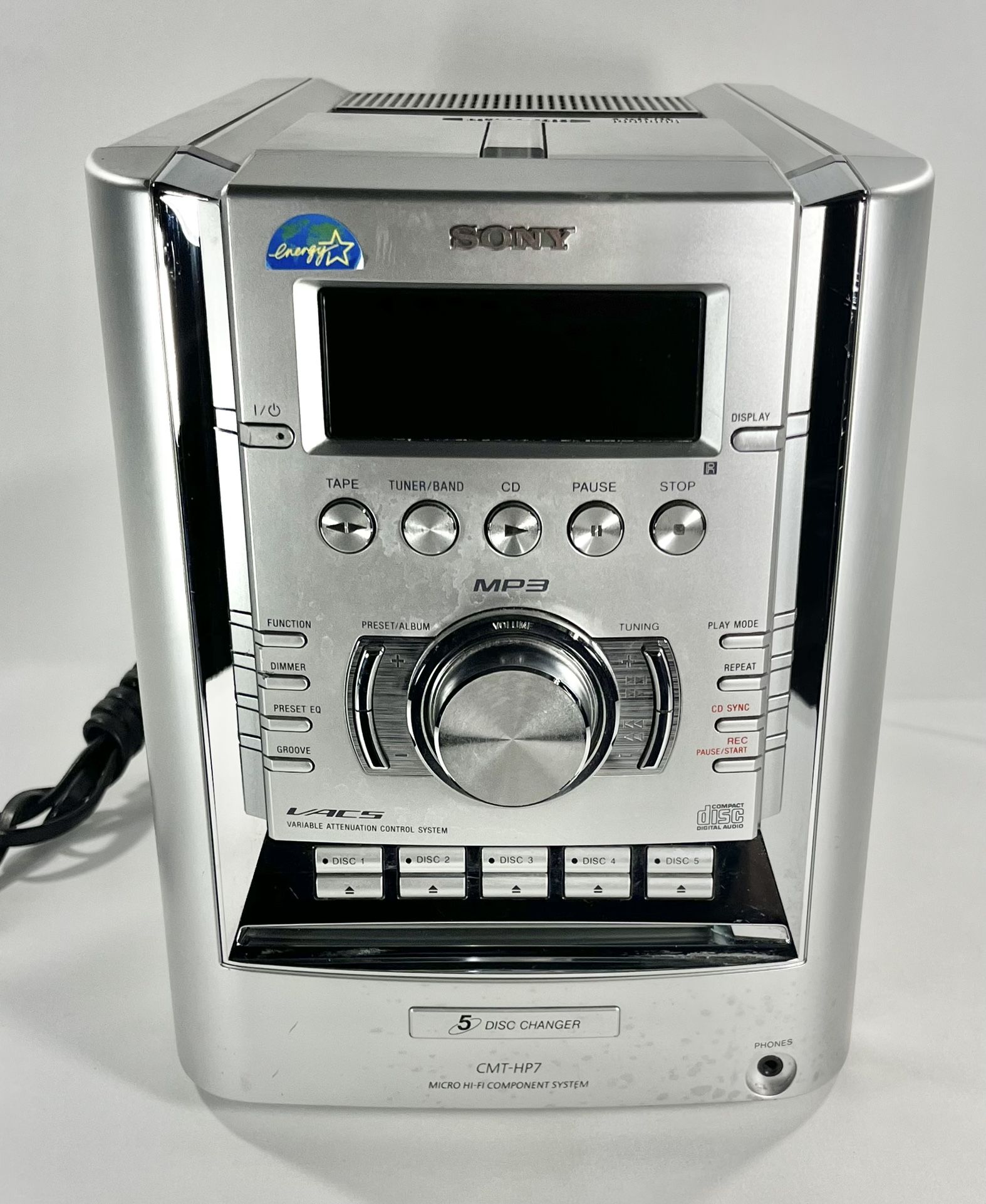 Sony HCD-HP7 5 CD Changer And Cassette Tape Player Console Only Parts/Repair