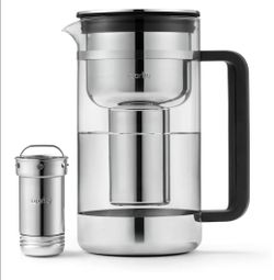 Aarke Purifier - Glass & Stainless Steel Water Filter Pitcher, 94oz