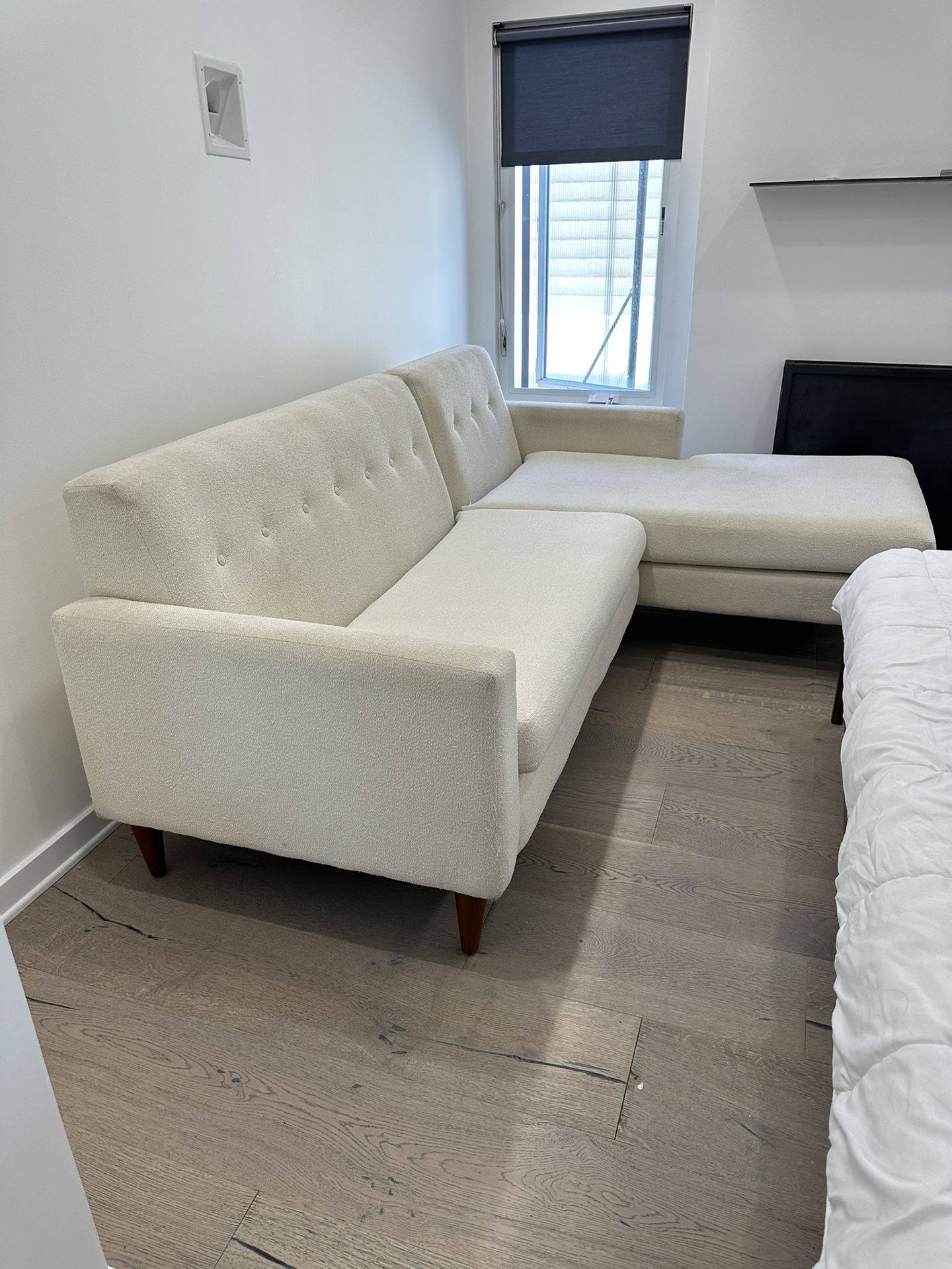 Joybird White Korver Apartment Sectional sofa