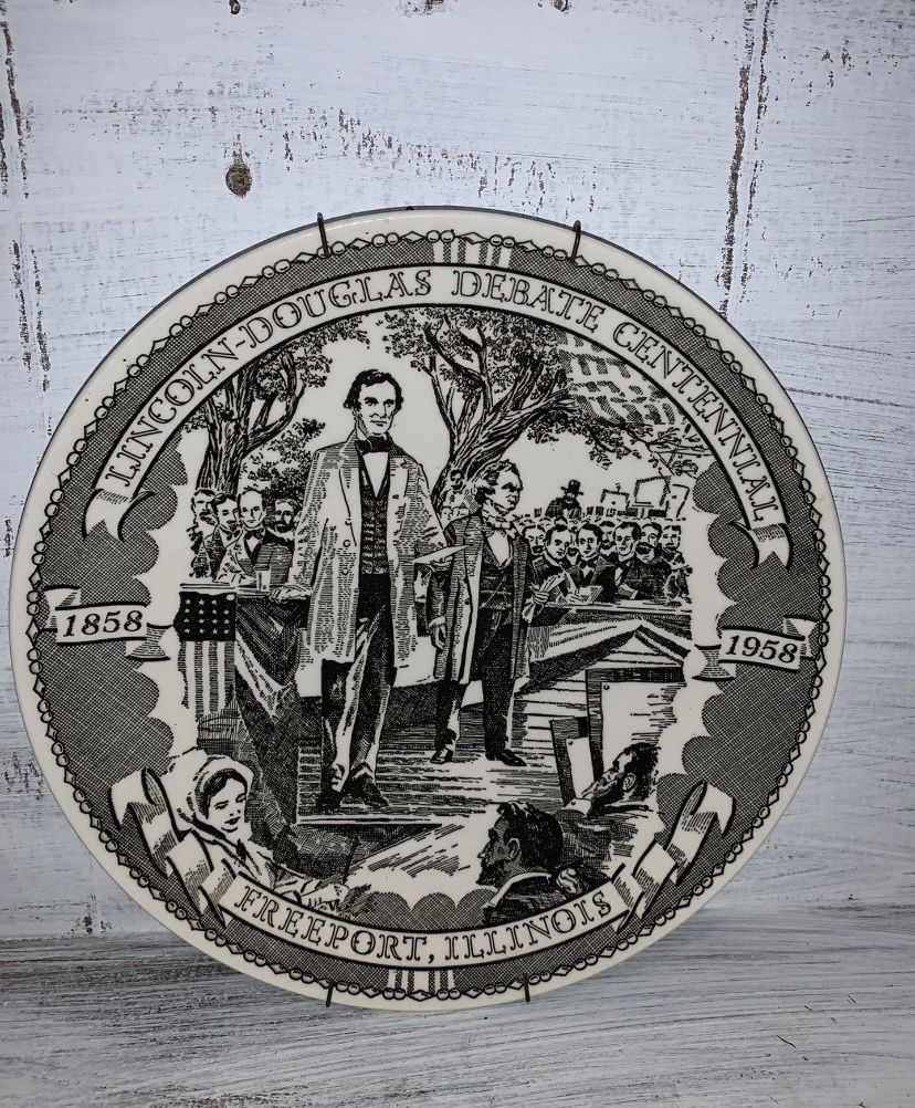 Collector Plate Lincoln-Douglas Debate Centennial - Freeport, Illinois