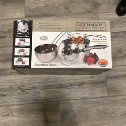Denmark Stainless Steel 3.5 Quart Four Piece Double Broiler/Fryer/Sauce pan