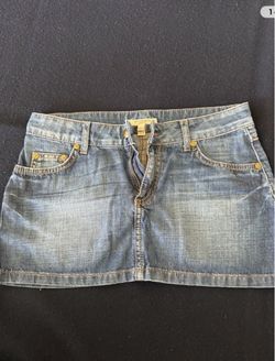 BURBERRY London Denim Mini Skirt Blue Size IT 38 / US 4 Designer Y2K