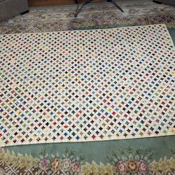 Stunning Vintage 1931 Cathedral Window Quilt – Handmade (8 ft × 5 ft approx.)
