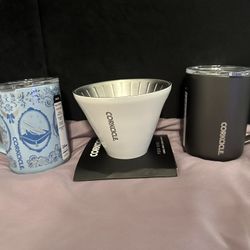 Corkcicle Set of 2 Travel Mugs with Pour Over Coffee Dripper