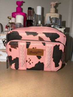 Wrangler pink cow print purse