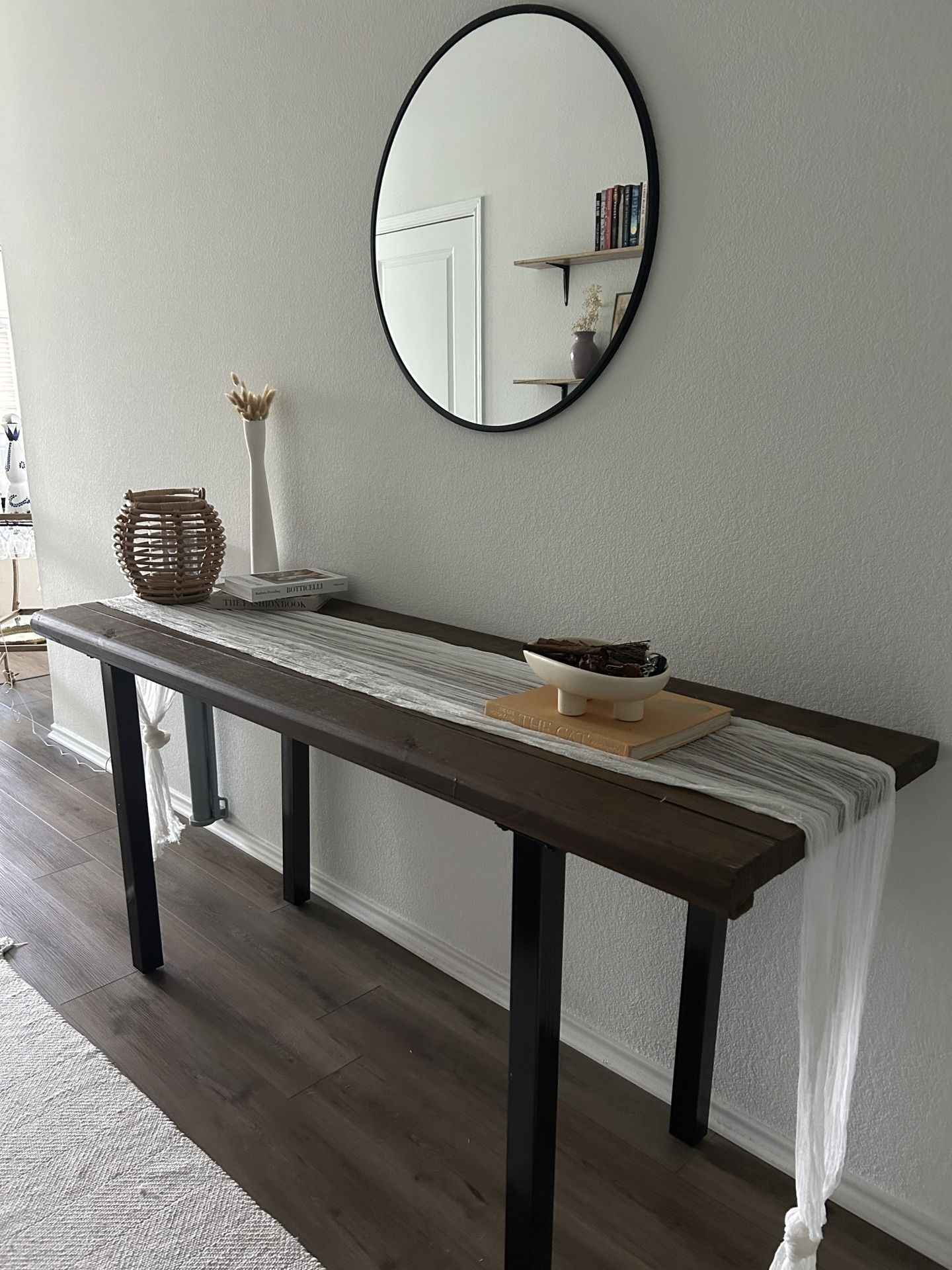 Solid Wood Console Table – Rustic Modern, High Quality
