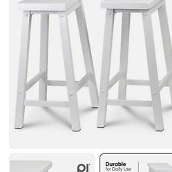 Pair Of White Counter Stool Seats