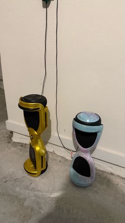 Two Hoverboards Gold and Pastel