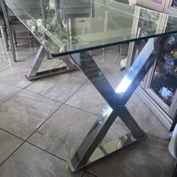 Pottery Barn Glass Table Desk  