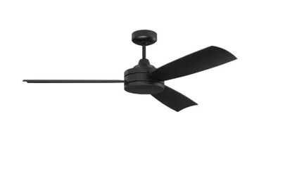 CRAFTMADE Inspo 54 in. Dual Mount Indoor Flat Black Finish Ceiling Fan, Hard-Wired Wall Control NEW