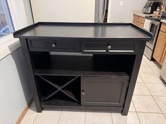 Black Wood Buffet Cabinet with Wine Rack