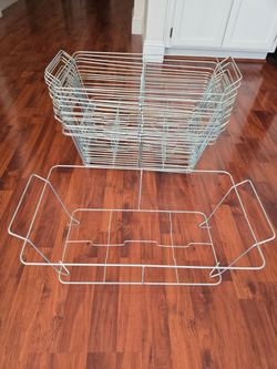 Full Size Chrome Chafing Rack Stand, Wire Buffet Frame for Catering Wedding Party Events, Dish Serving Trays Food Warmer, Silver