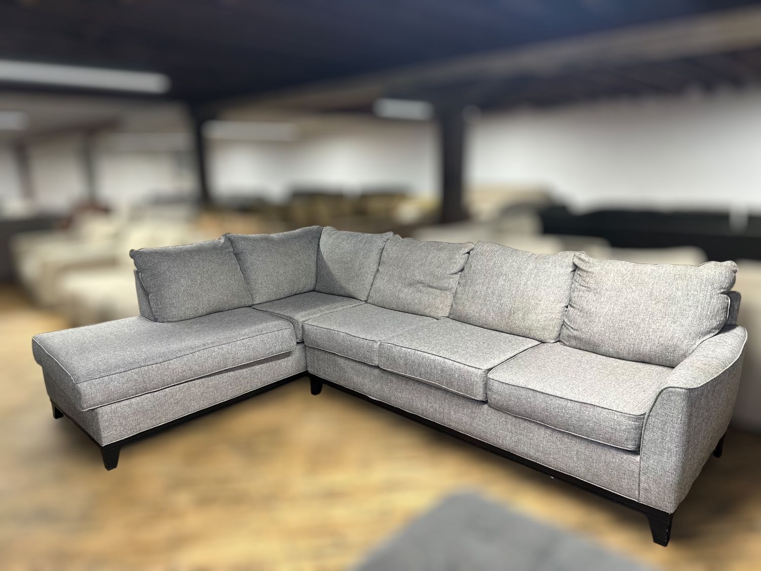 Free Delivery- Gray 2pc sectional sofa couch