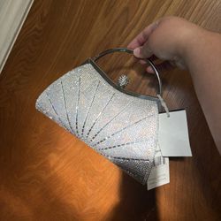 Silver Blinged Out Purse/clutch