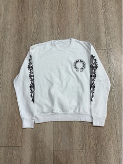 Chrome Hearts White Floral Horseshoe Crewneck