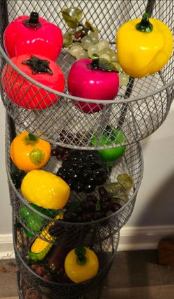 Glass fruit and vegetables