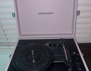 Pink Crosley  Record Player and bluetooth speaker