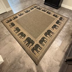 Elephant Design Indoor/Outdoor Rug