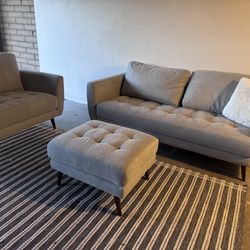 Gray living spaces room set loveseat couch sofa