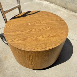 Mid century modern drum or barrel-style coffee table