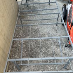 Twin Size Gray Metal Fold Up Cot Platform Bed Frame