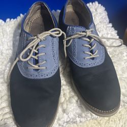 GH Bass & Co. Men's Leather Oxfords 7.5M Blue and Navy