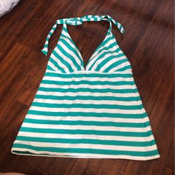 New Halter Strip Green Bikini Top Size S