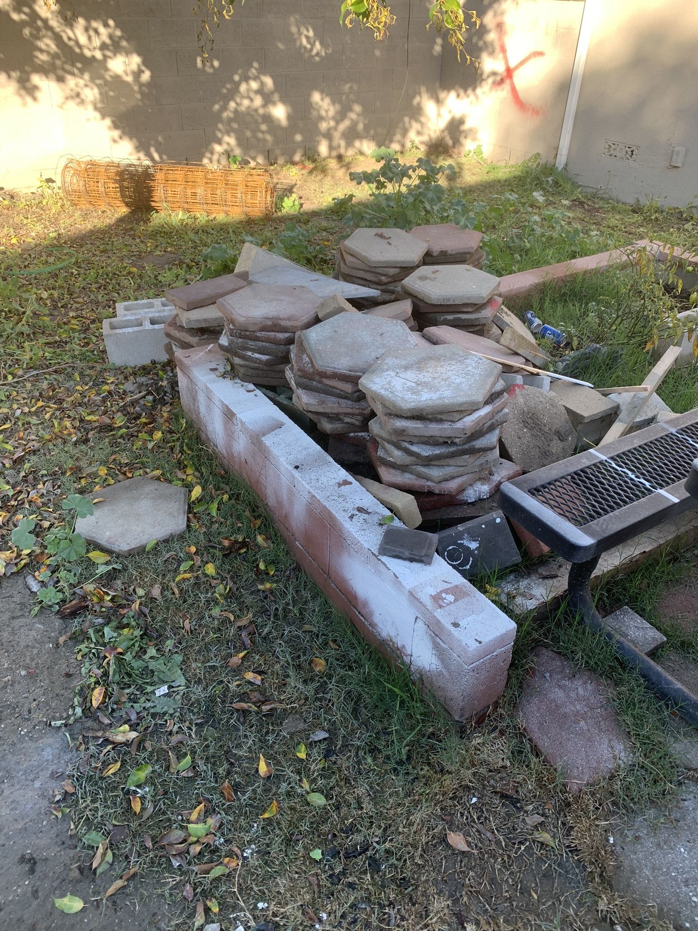 Free Hexagon pavers, must take everything