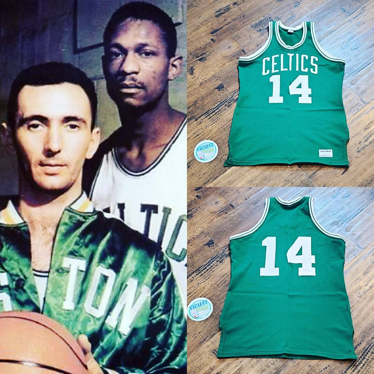 Bob Cousy celtics jersey sand knit OG champion jordan bird nike bruins patrioits redsox