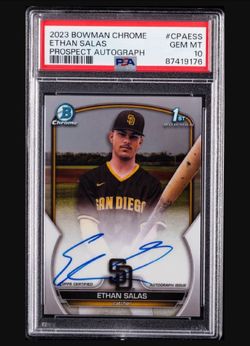 2023 BOWMAN CHROME PROSPECT AUTOGRAPHS #CPAESS ETHAN SALAS PSA 10 PADRES