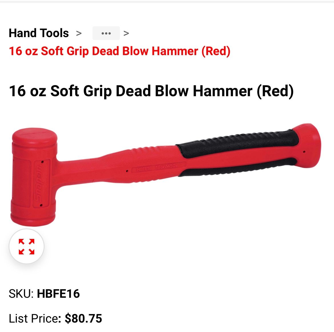 Snap on Dead blow 16 oz brand new