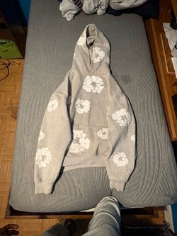 Grey Denim Tear Hoodie