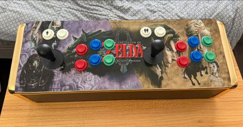 Custom Handmade 2-player Zelda-themed Bartop Arcade, built on a Raspberry Pi 4