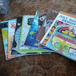 8 Adult Coloring Books
