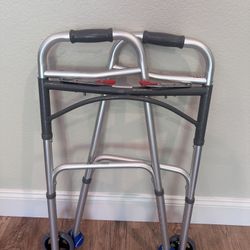 Deluxe Two Button Folding Walker