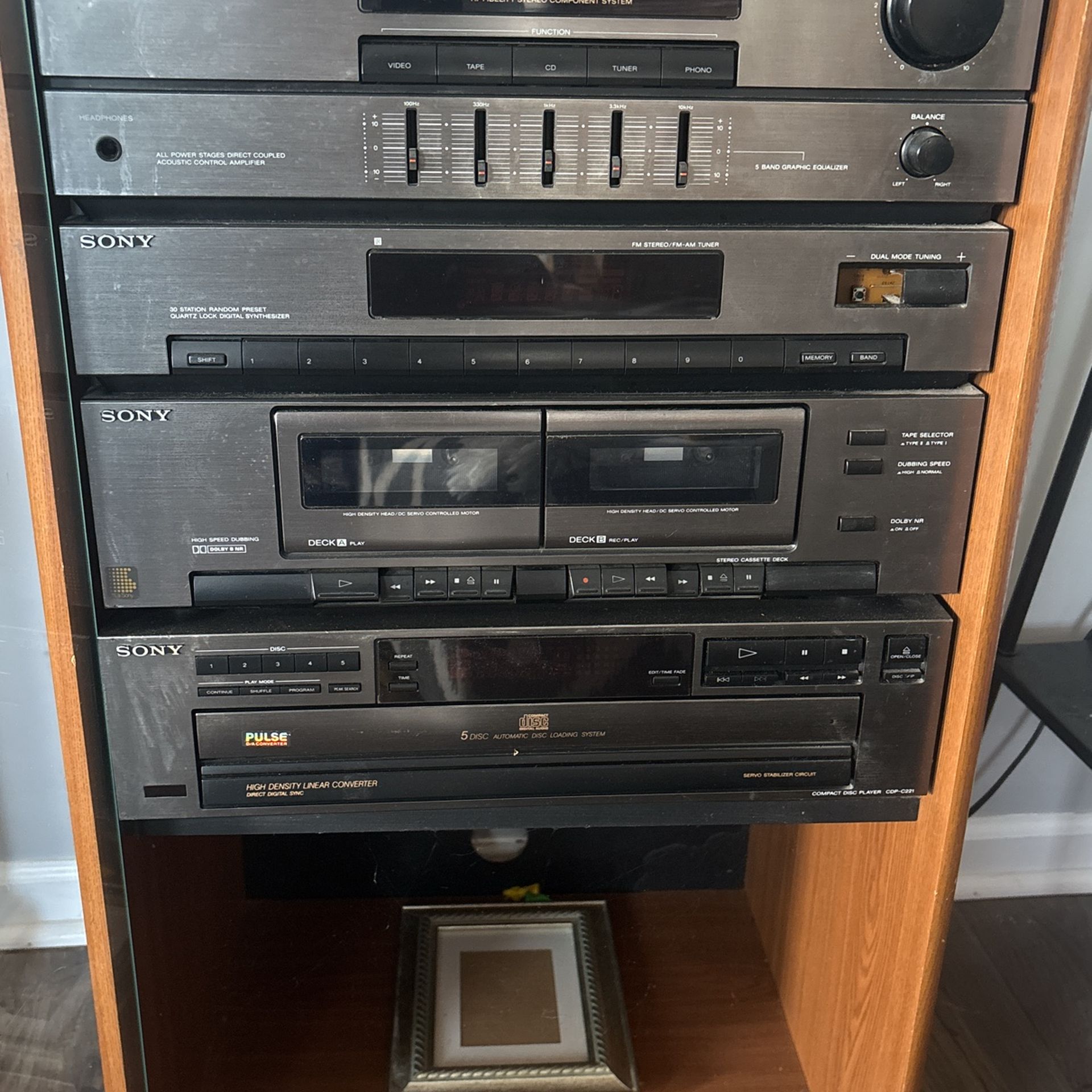 Vintage Sony LBT-D105 Hi Fi Stereo Double Deck Receiver System Dual CassetteREAD And CD Player