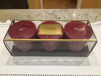 Set of 3 inch Pillar Candles. In original box.