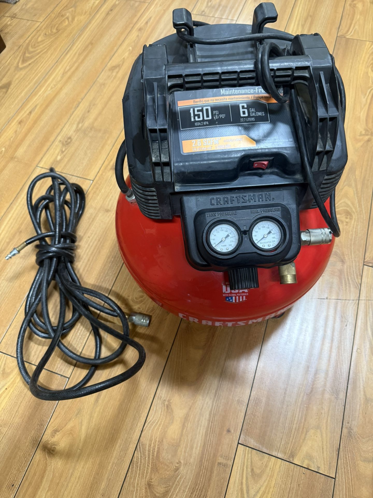 PorterCable 6 Gallon 150psi pancake compressor