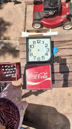 Vintage Coca-Cola lighted sign with clock