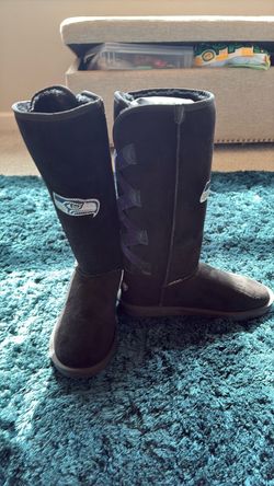 Vintage-Seattle Seahawks Tall Sherpa Boots (Women Size 10)