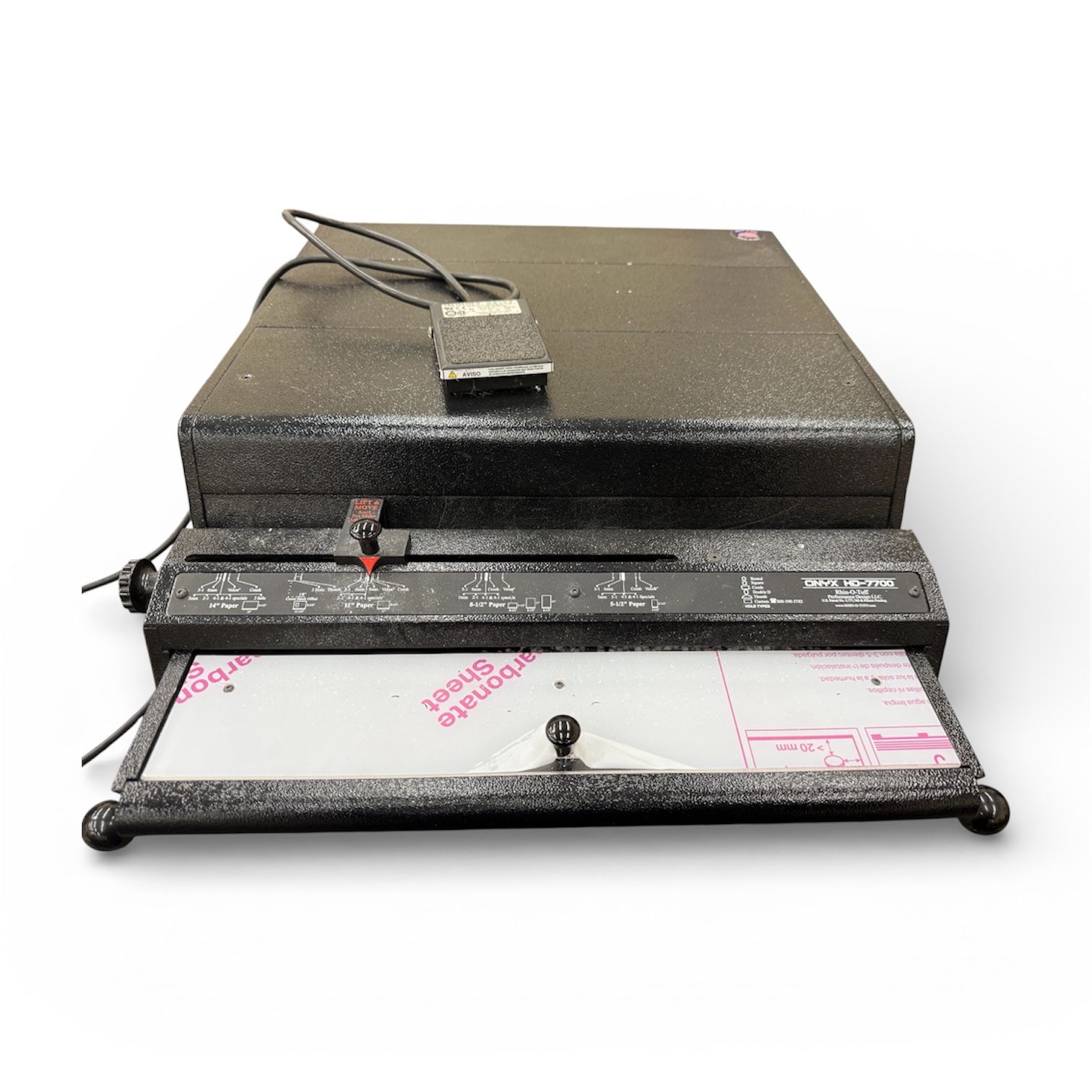 Rhin O Tuff Bindery Equipment. Punch And Coiler