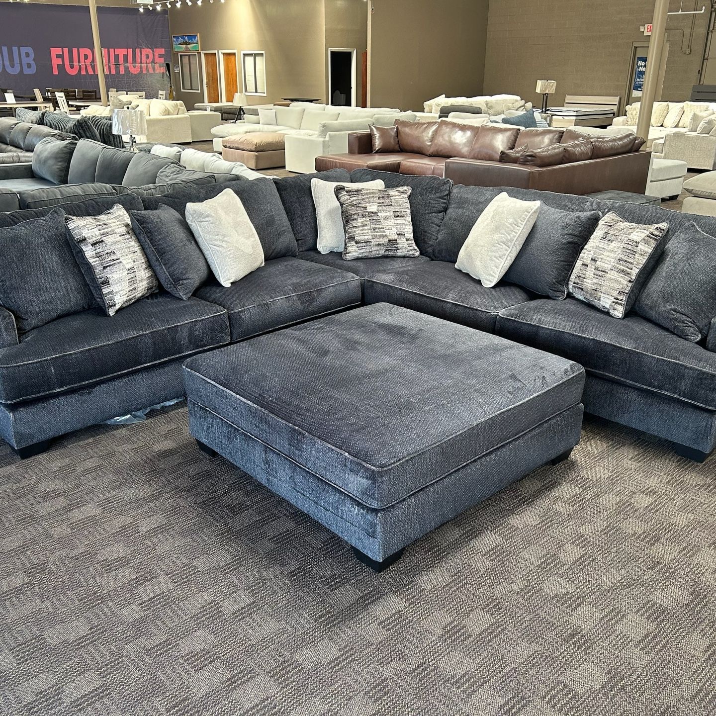 Black Charcoal New Sectional Couch