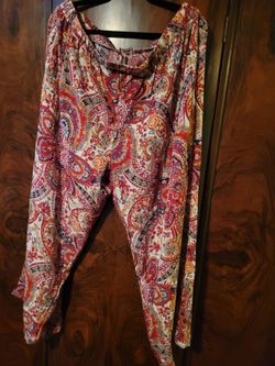 Plus size 3X Paisley Print Pants