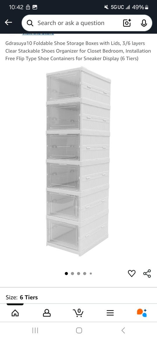 Foldable Shoe Storage Boxes 6 Tier