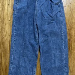 S/M 100% Cotton High-Waisted Elastic Cinched Waistband Jeans