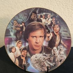 The Hamilton Collection Plate # 0737-D Star Wars Collectors Heroes & Villains - Han Solo with Stand