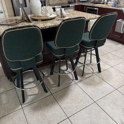 3 Green Bar chairs