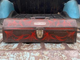 Vintage Pinstriped Toolbox