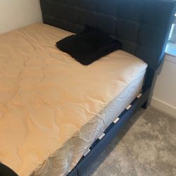 Queen bed frame with Mattress 